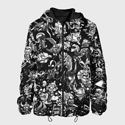 Куртка с капюшоном мужская DOTA 2 ВСЕ ПЕРСОНАЖИ ЧЁРНО БЕЛЫЙ, цвет: 3D-черный