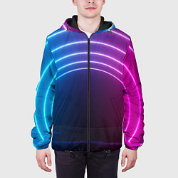 Куртка с капюшоном мужская Арка неонового света full version, цвет: 3D-черный — фото 2