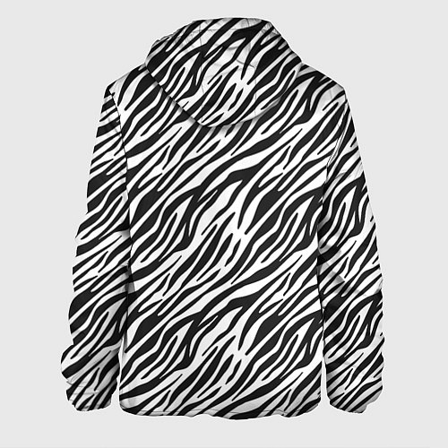 Мужская куртка Чёрно-Белые полоски Зебры / 3D-Белый – фото 2