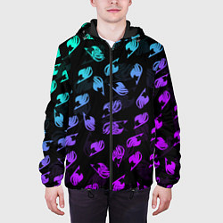 Куртка с капюшоном мужская FAIRY TAIL NEON LOGO SYMBOL, цвет: 3D-черный — фото 2