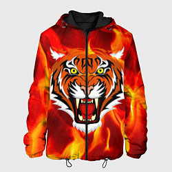 Куртка с капюшоном мужская Fire Tiger Face 2022, цвет: 3D-черный
