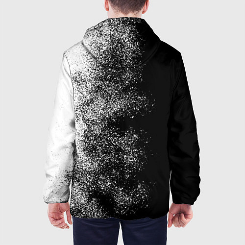 Мужская куртка Чёрно-Белый Логотип Атака Титанов / 3D-Черный – фото 4
