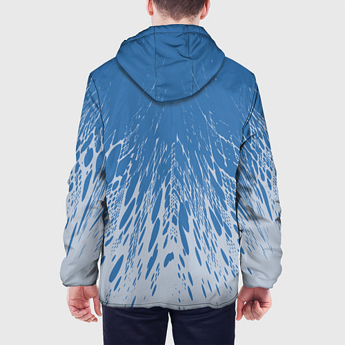 Мужская куртка Коллекция Rays Лучи Голубой и серый Абстракция 650 / 3D-Черный – фото 4
