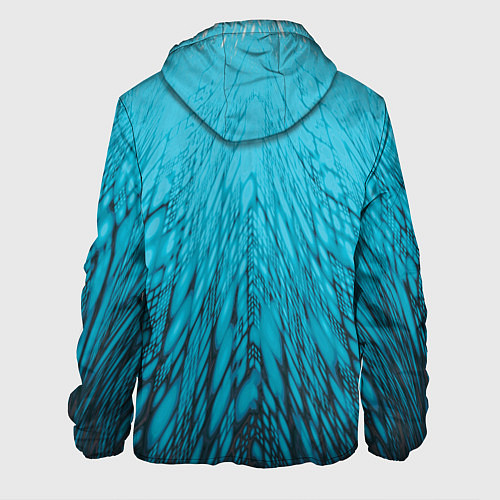 Мужская куртка Коллекция Rays Лучи Голубой и черный Абстракция 65 / 3D-Белый – фото 2