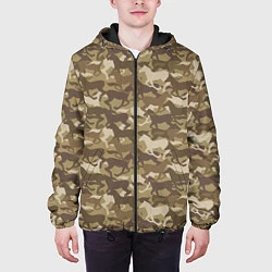Куртка с капюшоном мужская Бегущие Дикие Лошади, цвет: 3D-черный — фото 2