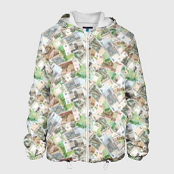 Куртка с капюшоном мужская Деньги РФ Рубли, цвет: 3D-белый
