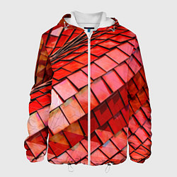 Куртка с капюшоном мужская Красная спартаковская чешуя, цвет: 3D-белый