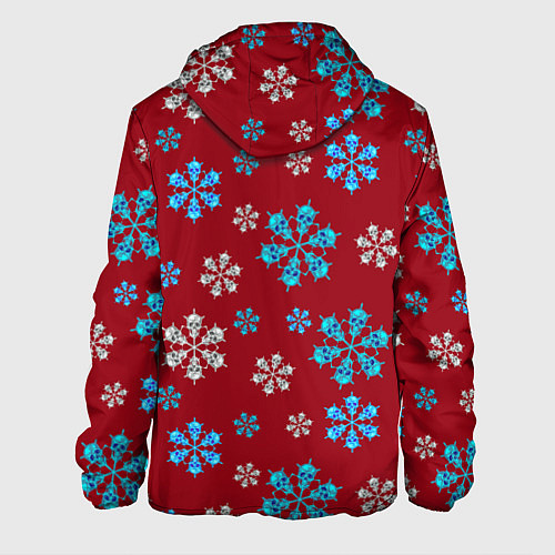 Мужская куртка Снежинки Черепа красный / 3D-Белый – фото 2
