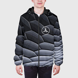 Куртка с капюшоном мужская Mercedes Benz pattern, цвет: 3D-черный — фото 2