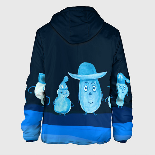 Мужская куртка Смешные маленькие человечки в шляпках 3D / 3D-Белый – фото 2