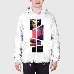 Куртка с капюшоном мужская Сайдинг Пальма, цвет: 3D-белый — фото 2