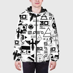 Куртка с капюшоном мужская 30 Seconds to Mars паттерн, цвет: 3D-черный — фото 2