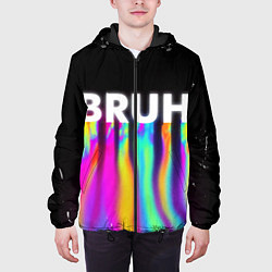 Куртка с капюшоном мужская BRUH Братан, цвет: 3D-черный — фото 2