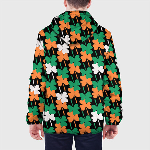 Мужская куртка Клевер в цветах Ирландского флага паттерн / 3D-Черный – фото 4