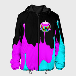 Куртка с капюшоном мужская 6IX9INE Подтеки Красок, цвет: 3D-черный