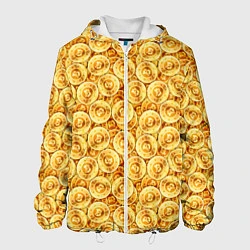 Куртка с капюшоном мужская Золотые Биткоины, цвет: 3D-белый