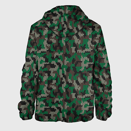 Мужская куртка Зелёный Вязаный Камуфляж / 3D-Черный – фото 2
