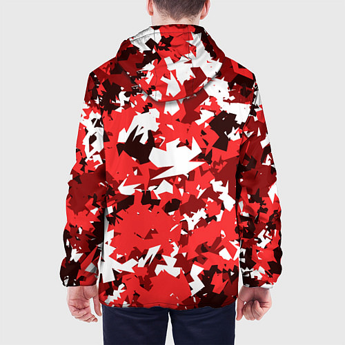 Мужская куртка Красно-белый камуфляж / 3D-Черный – фото 4
