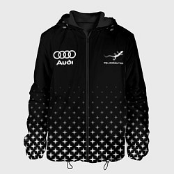 Куртка с капюшоном мужская Audi, Ауди, Звезды, цвет: 3D-черный