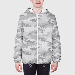 Куртка с капюшоном мужская Городской Абстрактный Камуфляж, цвет: 3D-белый — фото 2