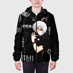 Куртка с капюшоном мужская Токийский Гуль на фоне Иероглифов Tokyo Ghoul, цвет: 3D-черный — фото 2