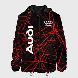 Куртка с капюшоном мужская Audi: Красные линии, цвет: 3D-черный