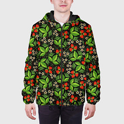 Куртка с капюшоном мужская Русское Народное Искусство - хохлома, цвет: 3D-черный — фото 2