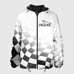 Куртка с капюшоном мужская Jaguar, Ягуар Финишный флаг, цвет: 3D-черный