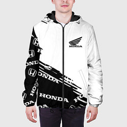 Куртка с капюшоном мужская Honda sport pattern, цвет: 3D-черный — фото 2