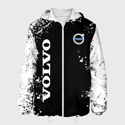 Куртка с капюшоном мужская Volvo капли и брызги красок, цвет: 3D-белый