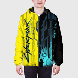 Куртка с капюшоном мужская CYBERPUNK 2077 Логотип, цвет: 3D-черный — фото 2