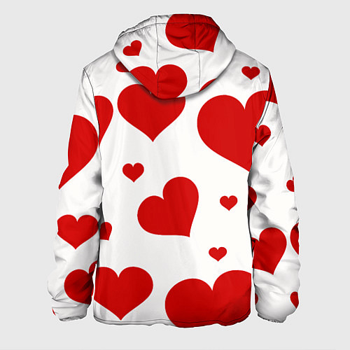 Мужская куртка Красные сердечки Heart / 3D-Белый – фото 2