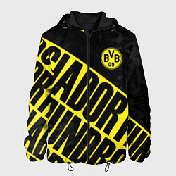 Куртка с капюшоном мужская Боруссия Дортмунд, Borussia Dortmund, цвет: 3D-черный
