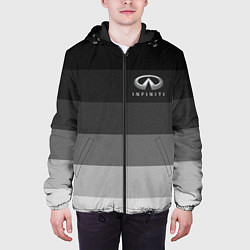 Куртка с капюшоном мужская Infiniti, Инфинити серый градиент, цвет: 3D-черный — фото 2
