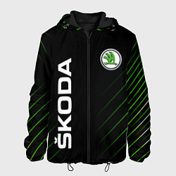 Куртка с капюшоном мужская Skoda Шкода Полосы, цвет: 3D-черный