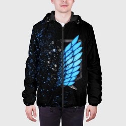 Куртка с капюшоном мужская АТАКА ТИТАНОВ Attack on Titan брызги, цвет: 3D-черный — фото 2