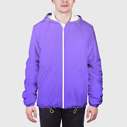 Куртка с капюшоном мужская Красивый фиолетовый светлый градиент, цвет: 3D-белый — фото 2
