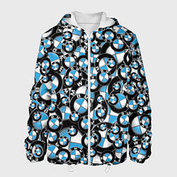 Куртка с капюшоном мужская BMW PATTERN LOGO, цвет: 3D-белый