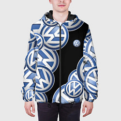 Куртка с капюшоном мужская Volkswagen logo Pattern, цвет: 3D-черный — фото 2