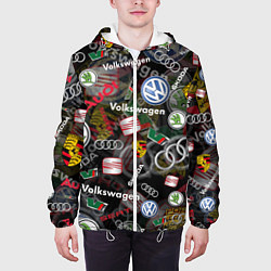 Куртка с капюшоном мужская Volkswagen Group AUDI VW SEAT PORSCHE SKODA, цвет: 3D-белый — фото 2