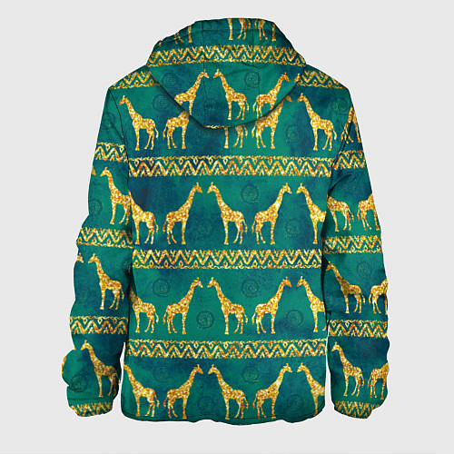 Мужская куртка Золотые жирафы паттерн / 3D-Белый – фото 2
