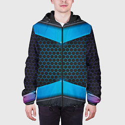 Куртка с капюшоном мужская 3D NEON БРОНЬ, цвет: 3D-черный — фото 2