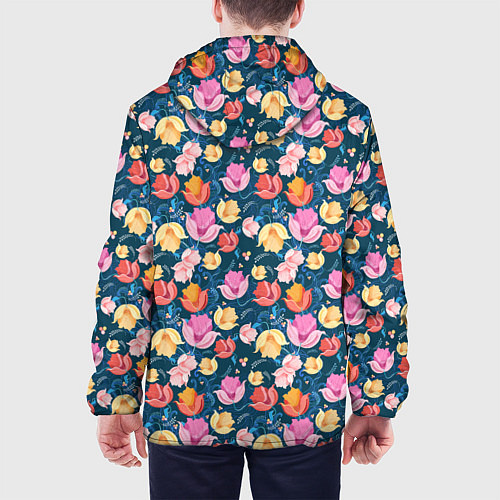 Мужская куртка Поле цветов / 3D-Черный – фото 4