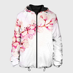 Куртка с капюшоном мужская Распустившаяся весна, цвет: 3D-черный