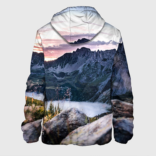Мужская куртка Горы на закате / 3D-Белый – фото 2
