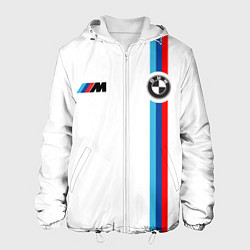 Куртка с капюшоном мужская БМВ 3 STRIPE BMW WHITE, цвет: 3D-белый