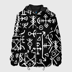 Куртка с капюшоном мужская Древние руны Паттерн, цвет: 3D-черный