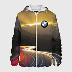 Куртка с капюшоном мужская BMW Night route, цвет: 3D-белый