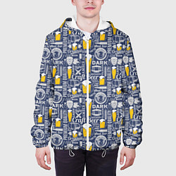 Куртка с капюшоном мужская Пиво Craft Beer, цвет: 3D-белый — фото 2