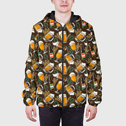 Куртка с капюшоном мужская Хмель и Пиво, цвет: 3D-черный — фото 2